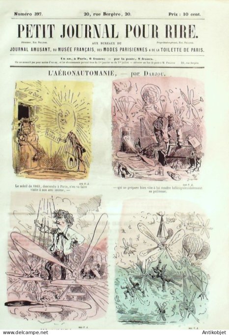 Petit journal pour Rire 1862 # 397 L'Aeronautomanie Darjou