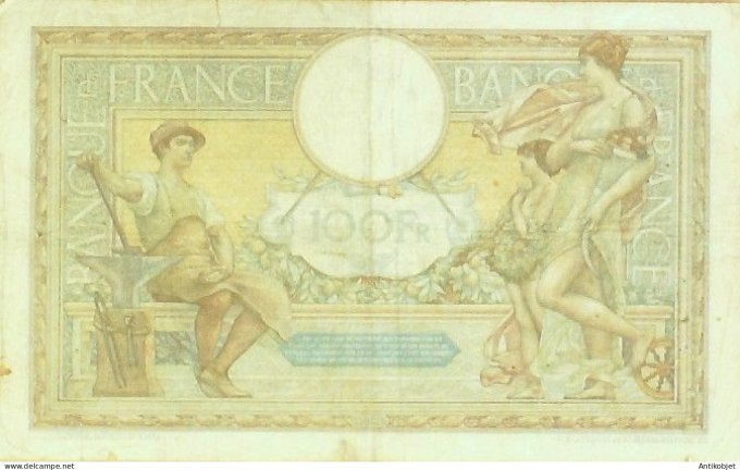 Billet Banque de France 100 francs Luc Olivier Merson Grands Cartouches FG.2=4=1931 AB+