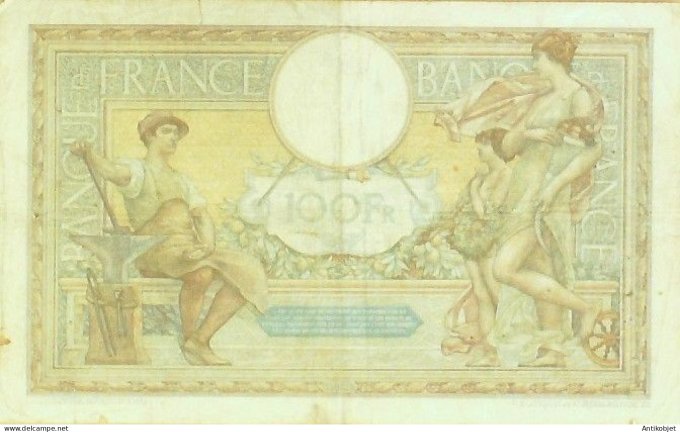 Billet Banque de France 100 francs Luc Olivier Merson Grands Cartouches FG2=4=1931 AB+