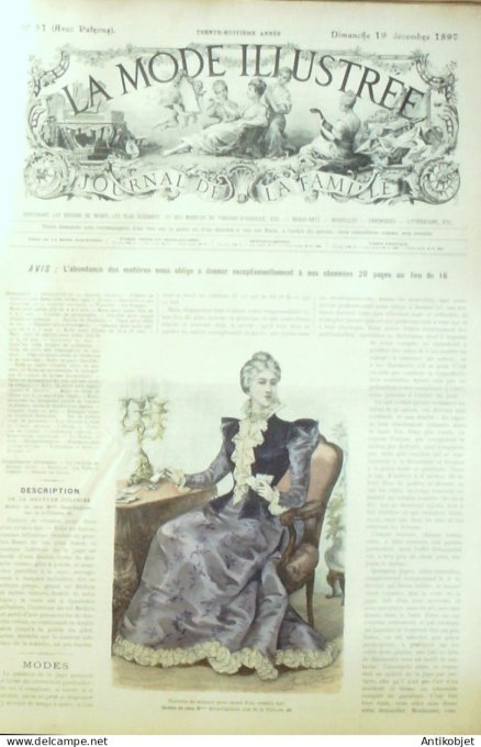 La Mode illustrée journal 1897 n° 51 Toilette de réunion