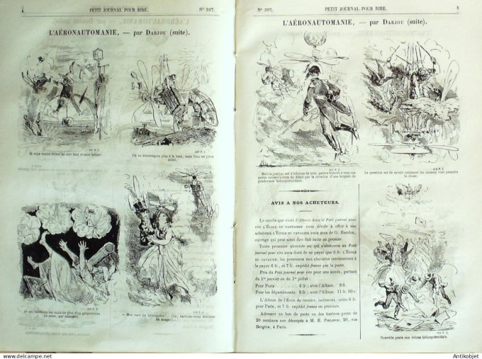 Petit journal pour Rire 1862 # 397 L'Aeronautomanie Darjou