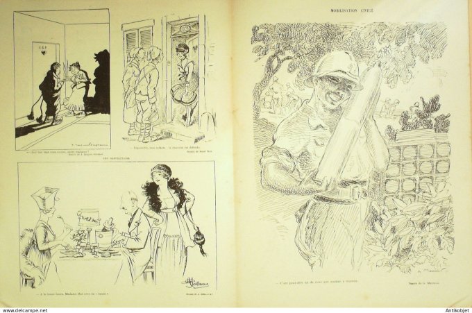 Le Rire Rouge 1917-06- 2 # 133 Journal humoristique Ed.Originale Mobilisation