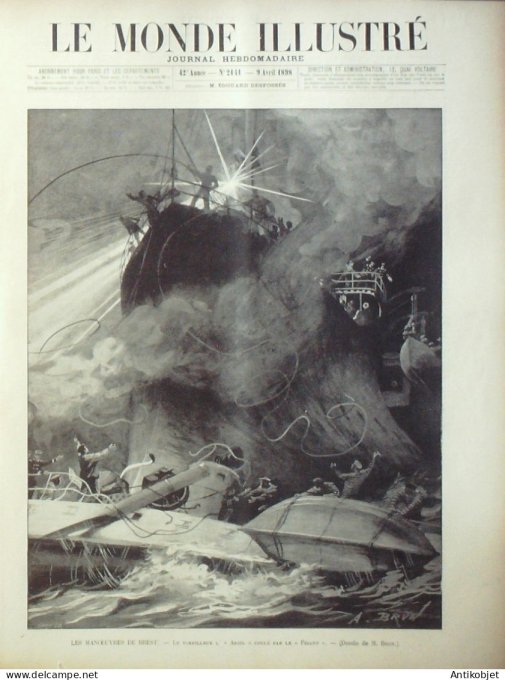 Le Monde illustré 1898 n°2141 Madagascar  Kabary Borizano Brest (29) Alger troubles Madrid Pâques