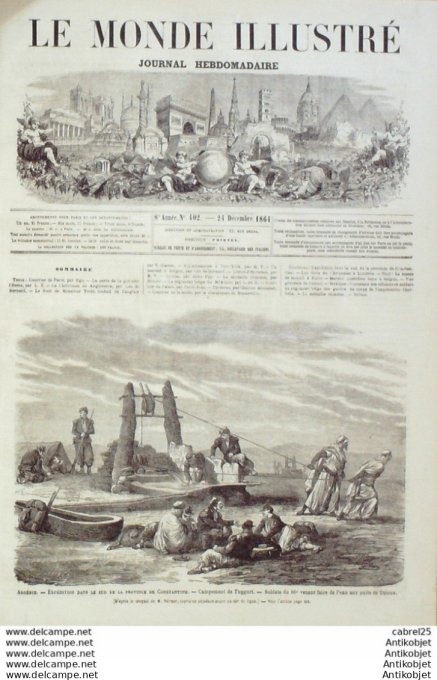 Le Monde illustré 1864 n°402 Algérie Constantine Tuggurt Dzioua Viet Nam Saigon Marché Don Nai