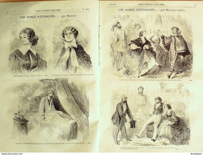 Petit journal pour Rire 1859 # 208 Nos ennemis intimes Damourette
