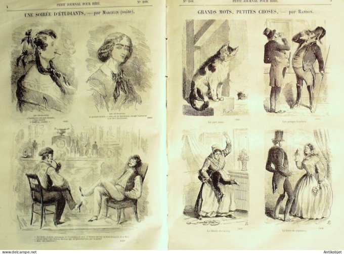 Petit journal pour Rire 1859 # 208 Nos ennemis intimes Damourette