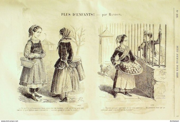 Petit journal pour Rire 1859 # 208 Nos ennemis intimes Damourette