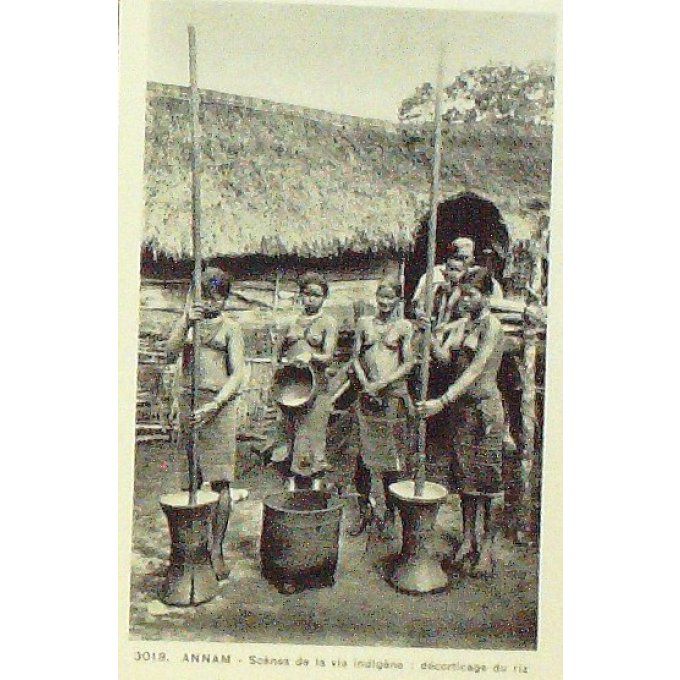 Cpa Viet-Nam Saigon Annam Tribu Mois Scene D'indigenes 1926