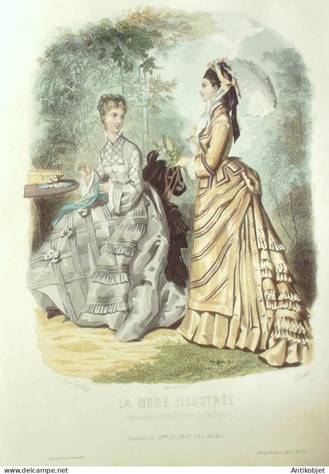 Gravure Mode illustree 1875 # 23 (Old Fashion plate)