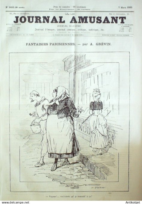 Le Journal Amusant 1885 # 1488 Soiree equestre chez M Alberti par Mars