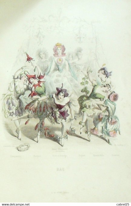 Grandville "Les fleurs animées" Bal 1847