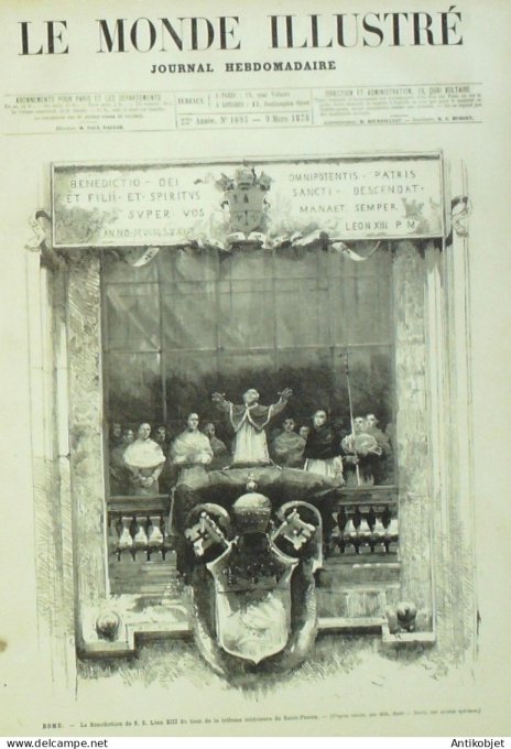 Le Monde illustré 1878 n°1093 Rome Léon XIII Russie St-Pétersbourg Vésinet (92)