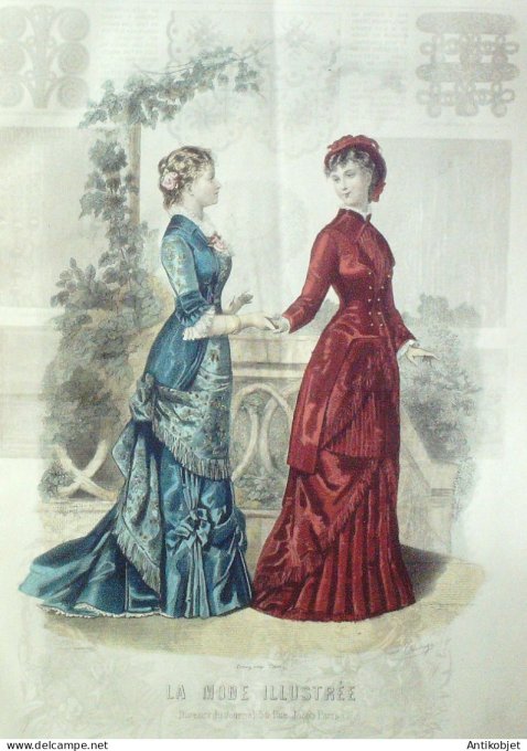 Gravure Mode illustree 1879 # 46 (Old Fashion plate)