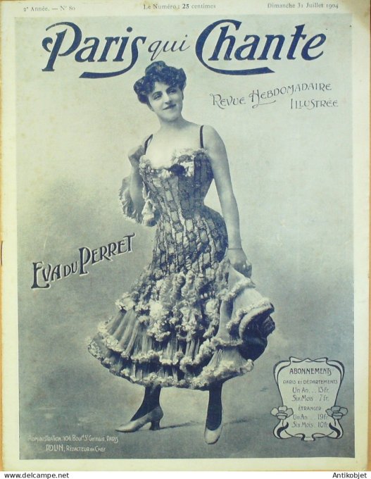 Paris qui chante 1904 n° 80 Du Perret Dumoraize Moreau Cosnard Lilo Mistinguette