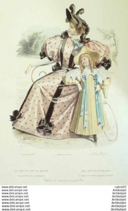 Gravure Mode La Gazette 1894 # 18 (Old Fashion plate)