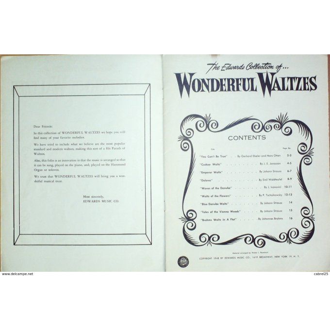Valses 9 Titres Piano 1900