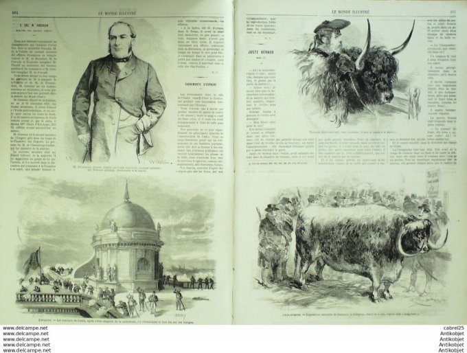 Le Monde illustré 1868 n°611 Espagne Cadix San Juan De Dios Angleterre Islington Race Lang Horn