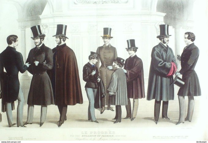 Gravure de Mode originale Le Progres 1855 # 70 (Maison Desprey)