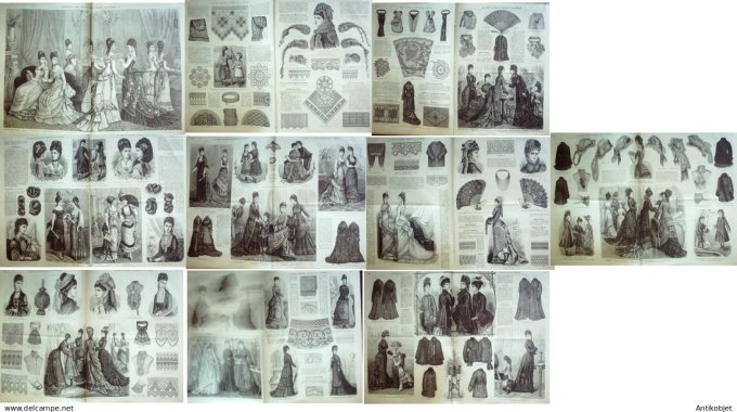 Mode illustree  1877 Lot de 10 journaux