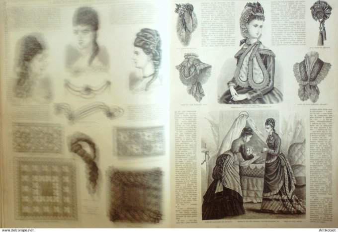 La Mode illustrée journal + gravure associée 1876 #  9