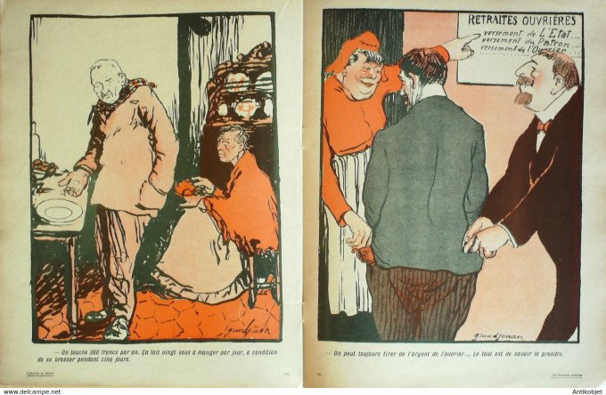 L'Assiette au beurre 1906 # 257 Retraites ouvrières Delannoy Naudin
