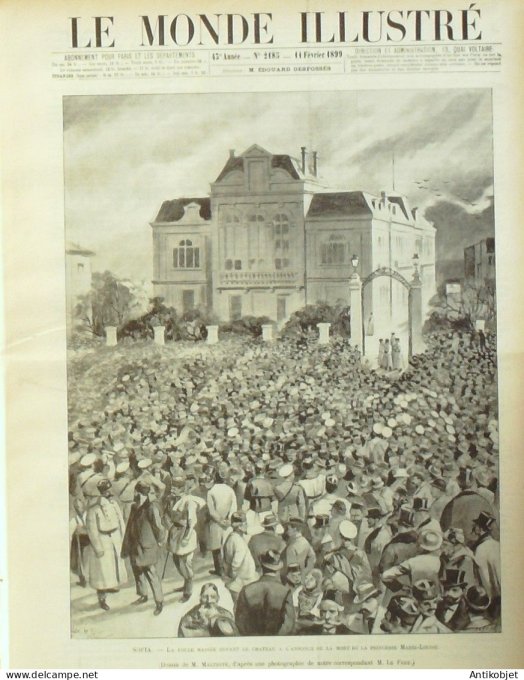 Le Monde illustré 1899 n°2185 Bulgarie Sofia Naples carnaval Belgique Jemmapes Duc Chartres
