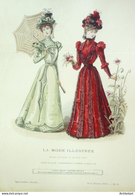 Gravure Mode illustree 1897 # 35 (Old Fashion plate) RARE
