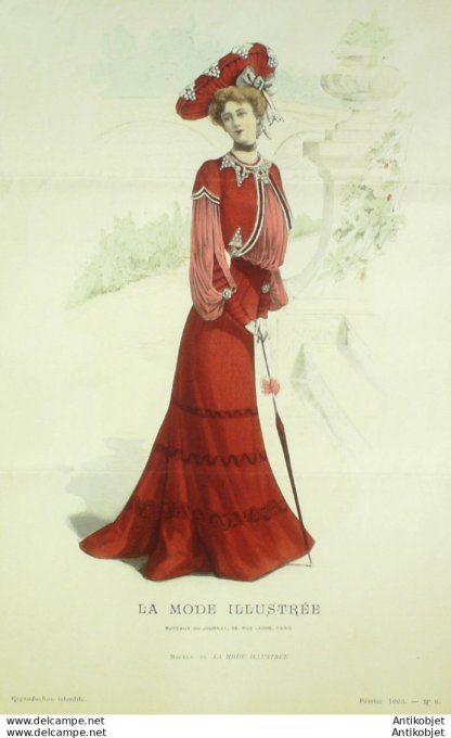 Gravure Mode illustree 1903 #  6 (Old Fashion plate) rare