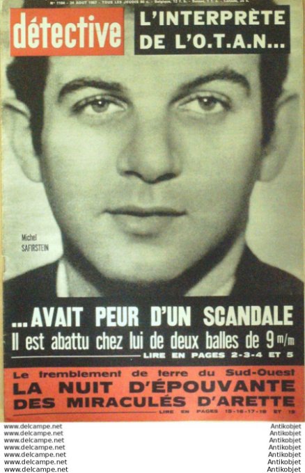 Détective 1967 # 1104 Bagneux Molsheim Sedan Bedarrides Arette