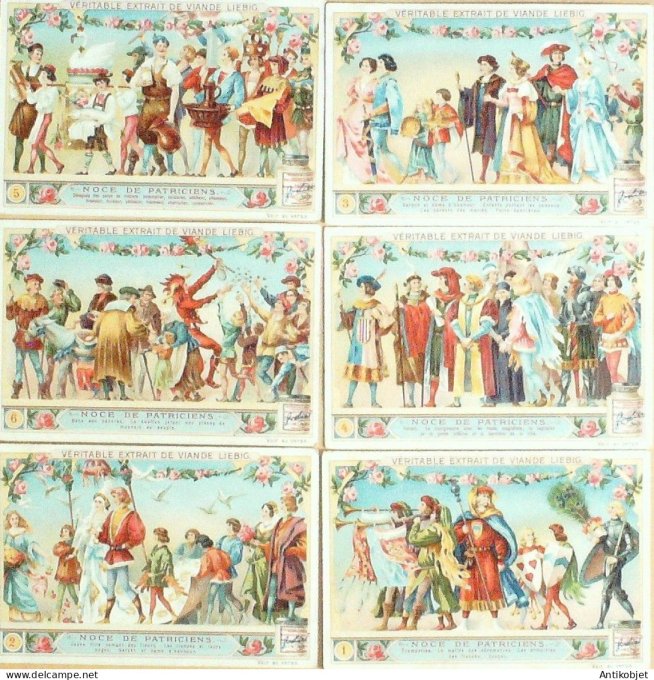 Chromo Liebig Sang  827 Cortege de mariage medieval (1905)