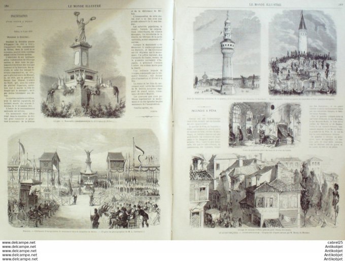 Le Monde illustré 1870 n°688 Turquie Stamboul Seraskiera Espagne Bilbao Madrid Fontainebleau (77) Au