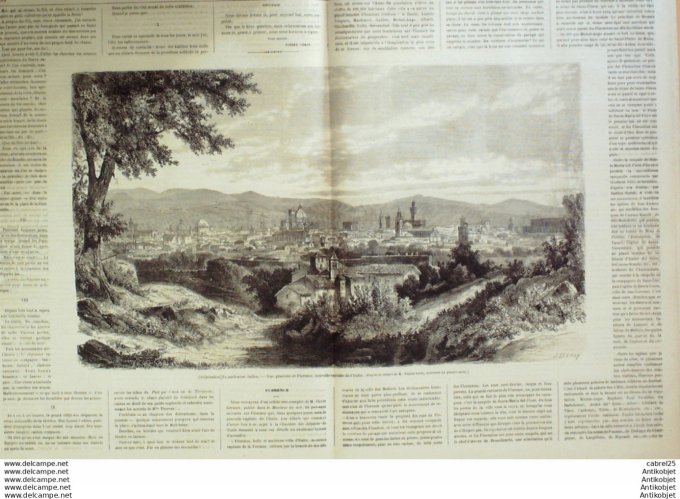 Le Monde illustré 1864 n°398 Mexique Cerro Majama Mexico Tunisie Tunis Kalaa Italie Florence