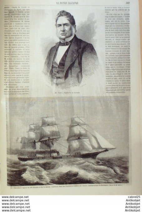 Le Monde illustré 1864 n°398 Mexique Cerro Majama Mexico Tunisie Tunis Kalaa Italie Florence