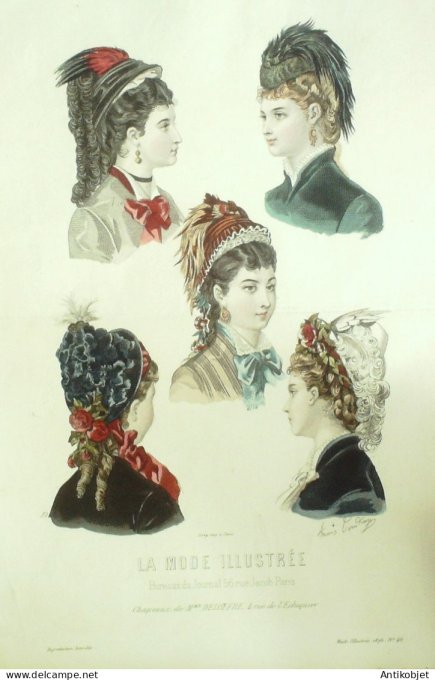 Gravure Mode illustree 1876 # 46 (Old Fashion plate)