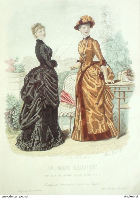 Gravure Mode illustree 1883 # 32 (Old Fashion plate)