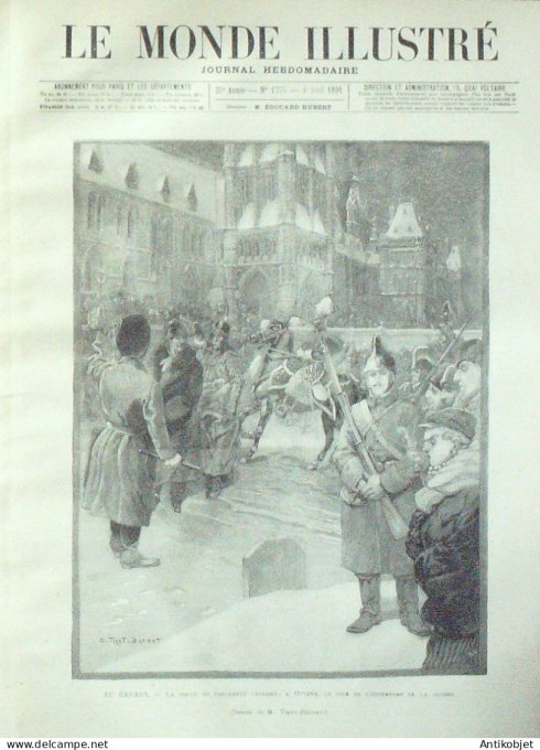 Le Monde illustré 1891 n°1775 Canada Ottawa Terre-Neuve Bonne-Baie John Macdonald