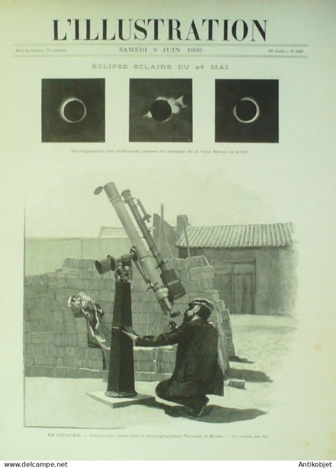 L'illustration 1900 n°2989 Chine Chang-Hsin-Tien Espagne Elche Suisse Tergnier Jussy Hôpital Pasteur