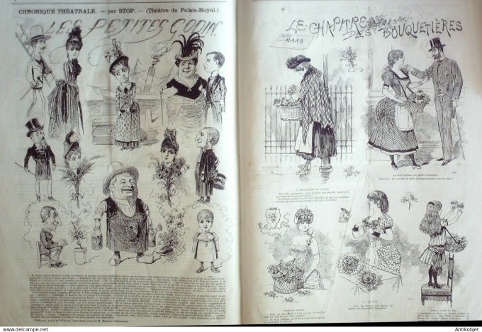 Le Journal Amusant 1884 # 1477 Le chapitre des bouquetieres par Mars