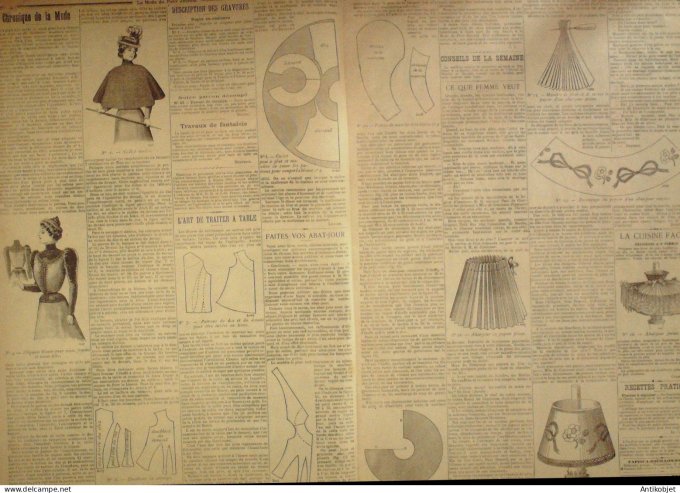 La Mode du Petit journal 1898 n° 02 Toilettes Costumes Passementerie