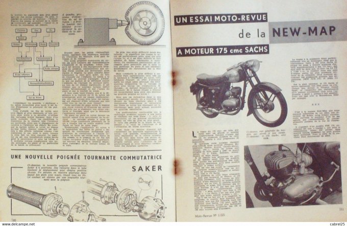 Moto Revue 1955 n° 1225 fox Nsu sidecar 250 New map 175 Sachs Triumph 500 T100