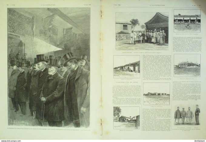 L'illustration 1900 n°2989 Chine Chang-Hsin-Tien Espagne Elche Suisse Tergnier Jussy Hôpital Pasteur