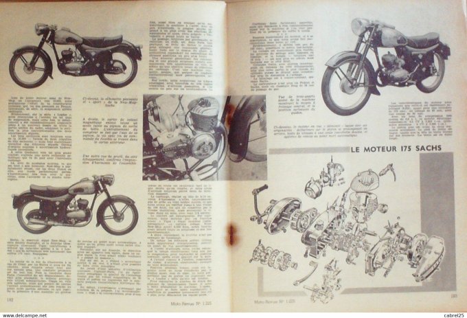 Moto Revue 1955 n° 1225 fox Nsu sidecar 250 New map 175 Sachs Triumph 500 T100