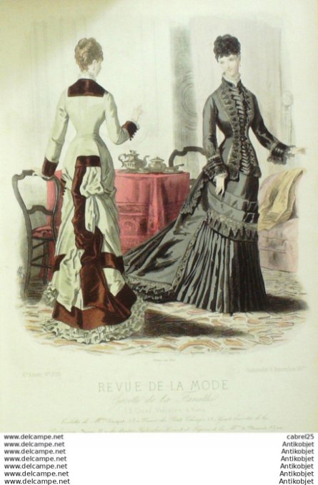 Gravure Mode La Gazette 1877 # 306 (Old Fashion plate)