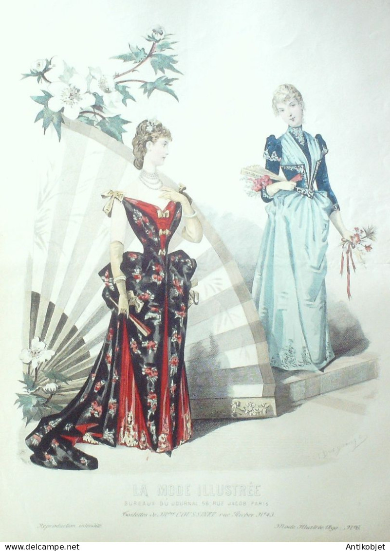 Gravure Mode illustree 1890 # 06 (Old Fashion plate) RARE
