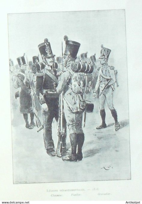 Légions chasseur Fusilier Grenadier en 1816 signé Maurice Orange