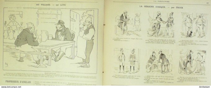 La Caricature 1885 #310 Courses d'hiver Job Massenet par Luque Rabelais Toto Robida