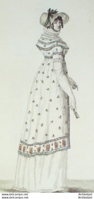 Gravure de mode Costume Parisien 1804 n° 557 (An 12) Colerette et demi