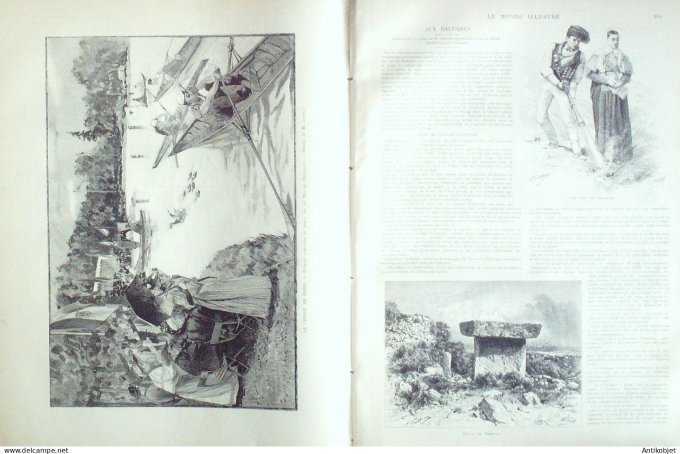 Le Monde illustré 1890 n°1732 Reinchtein arrêté Espagne Baléares Japon Tokio