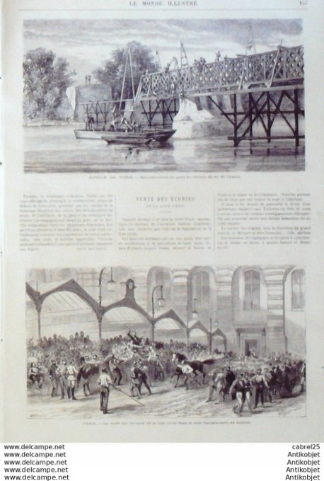 Le Monde illustré 1871 n°751 Amiens (80) Lyon (69) Forbach Spicheren Belgique Anvers (57) Chateau (9
