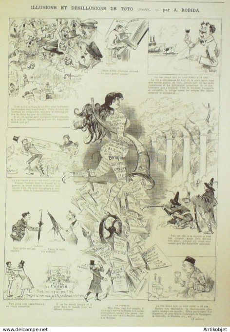 La Caricature 1885 #310 Courses d'hiver Job Massenet par Luque Rabelais Toto Robida